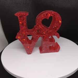 Red Glitter LOVE Decor